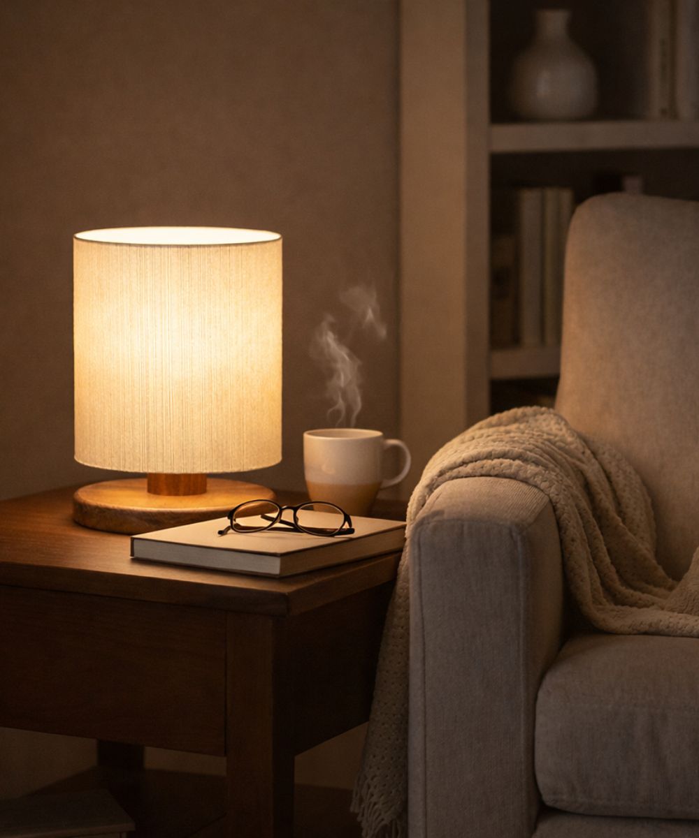 Luminária Abajur de Mesa Cúpula em Tecido Søren