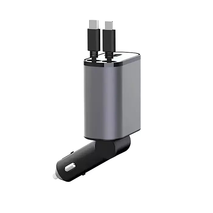 Carregador Automotivo Turbo 4 em 1 com Cabos Retráteis 120W - ChargePro™