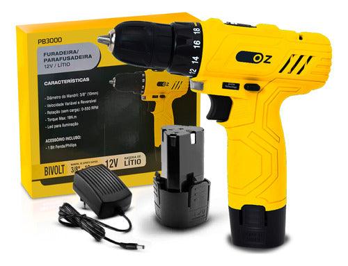 Parafusadeira Furadeira Bateria 12v Bivolt + Acessorios