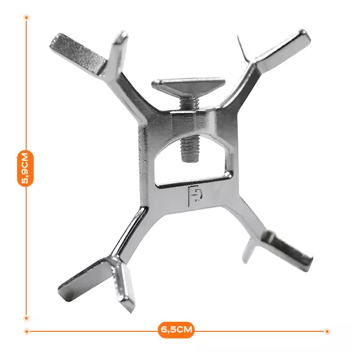 Kit de Travas para Espetos Simples em Inox Ajustável para Churrasco