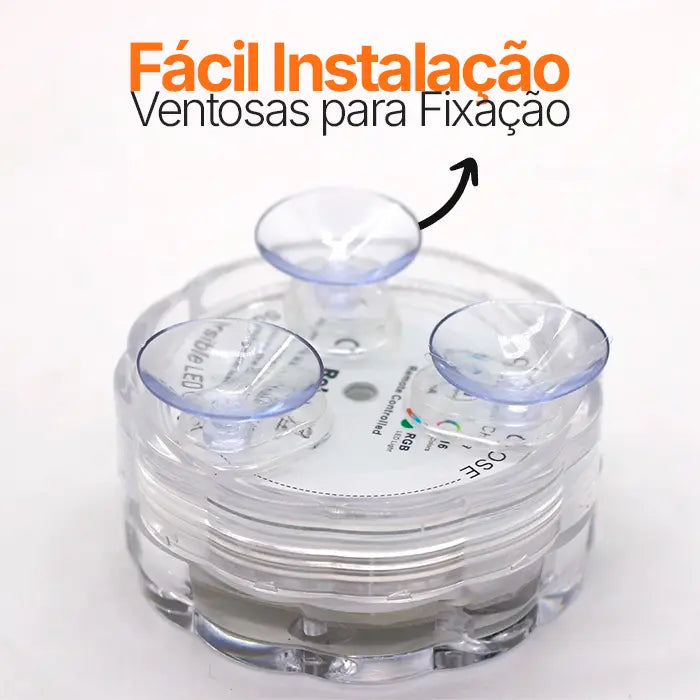 Kit de Luminárias para Piscina RGB 13 LEDS Sem Fios com Controle Remoto - AquaLed™