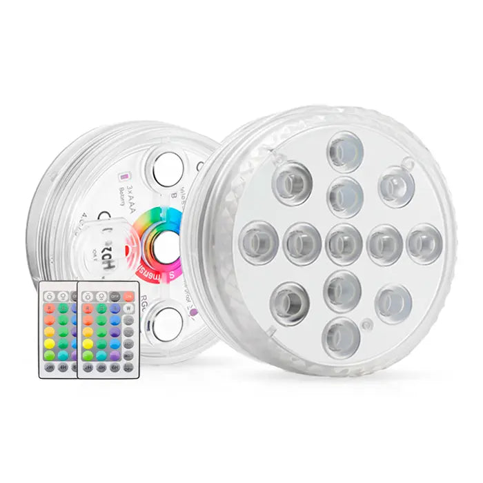 Kit de Luminárias para Piscina RGB 13 LEDS Sem Fios com Controle Remoto - AquaLed™