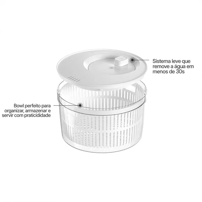 Secador de Saladas com Organizador 5,5L - Linha Clear Fresh Ou
