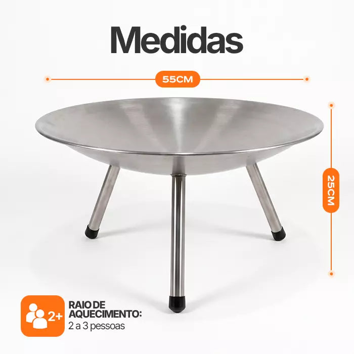 Tacho Rústico - Lareira Externa Portátil 55-70CM em Aço Carbono