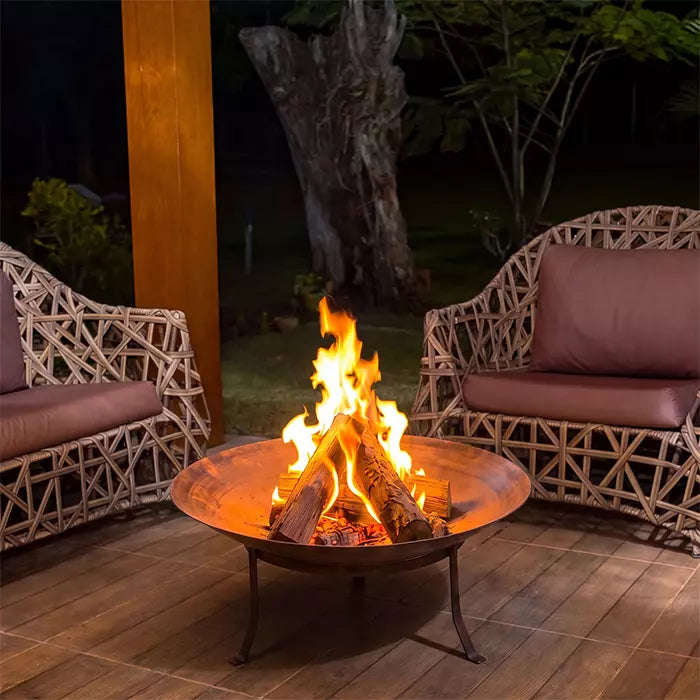 Tacho Rústico - Lareira Externa Portátil 55-70CM em Aço Carbono