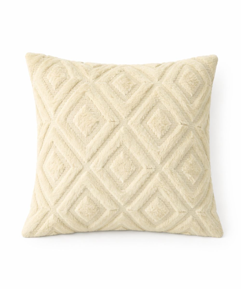 Capa de Almofada Boho Peluciada Geométrica 43x43cm