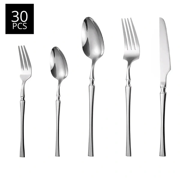 Jogo de Talheres Noble 30 Peças Design Europeu Aço Inox