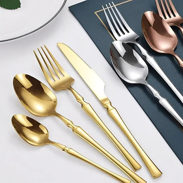 Jogo de Talheres Noble 30 Peças Design Europeu Aço Inox