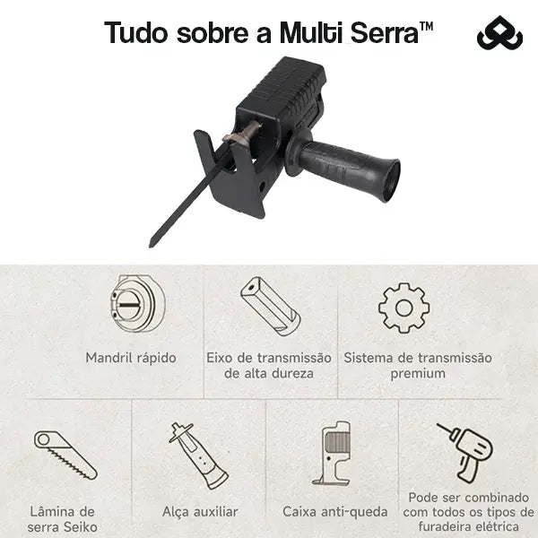 Adaptador de Serra Tico Tico e Motosserra Universal para Furadeiras e Parafusadeiras - Multi Serra™