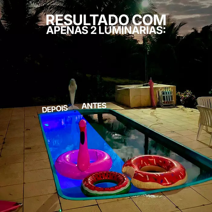 Kit de Luminárias para Piscina RGB 13 LEDS Sem Fios com Controle Remoto - AquaLed™