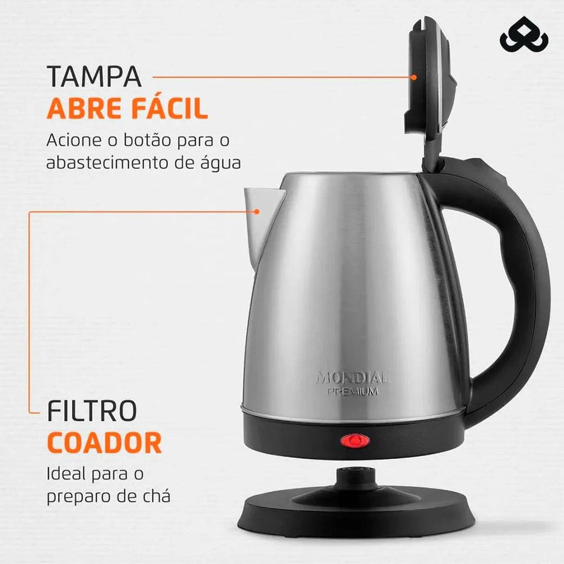 Chaleira Elétrica Mondial Pratic Inox 2L