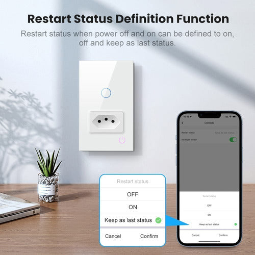 Interruptor Wifi 1 Botão + Tomada Casa Inteligente Voz Alexa