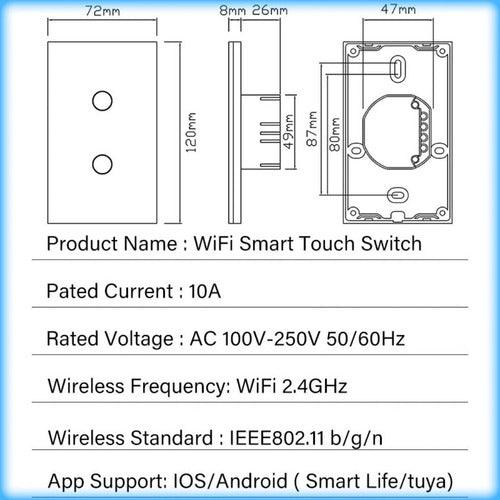 Interruptor Inteligente Wi-fi 2 Botões Alexa Google Home App