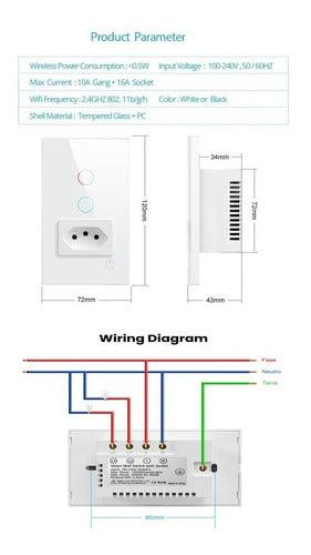 Interruptor Wifi 1 Botão + Tomada Casa Inteligente Voz Alexa