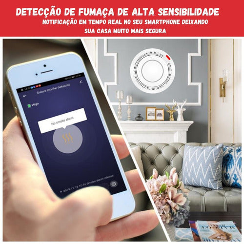 Detector Inteligente De Fumaça Wifi Alarme Sonoro Incendio