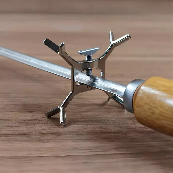 Kit de Travas para Espetos Simples em Inox Ajustável para Churrasco