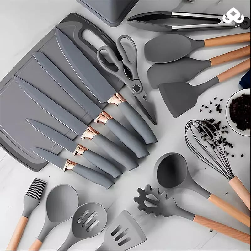 Kit de Utensílios de Luxo Completo para Cozinha com 19 Peças - DuCheff™