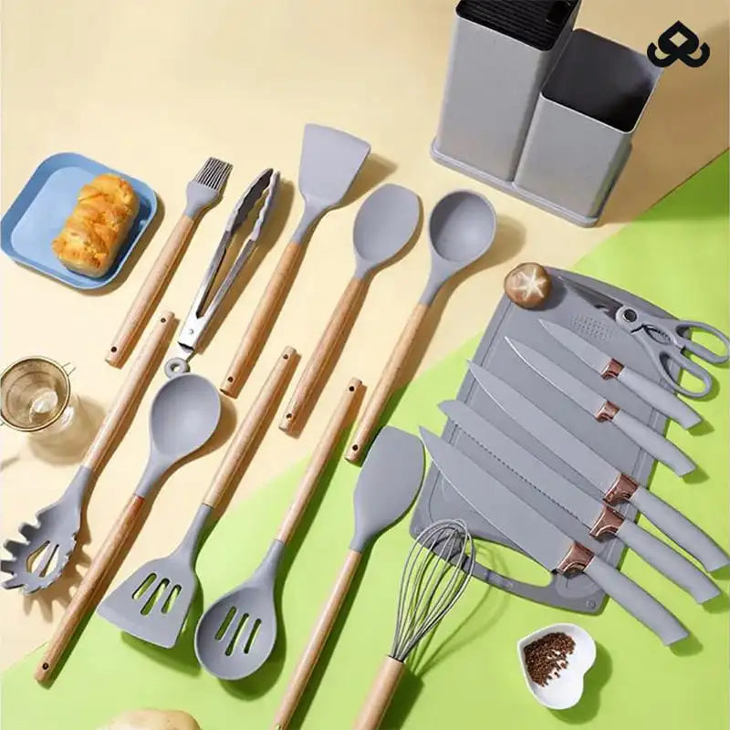 Kit de Utensílios de Luxo Completo para Cozinha com 19 Peças - DuCheff™