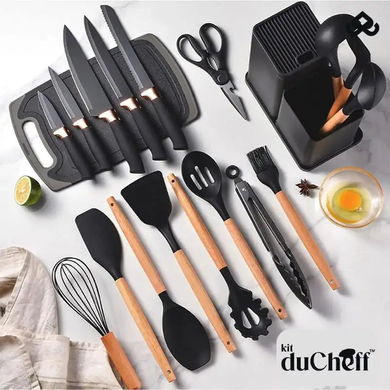 Kit de Utensílios de Luxo Completo para Cozinha com 19 Peças - DuCheff™