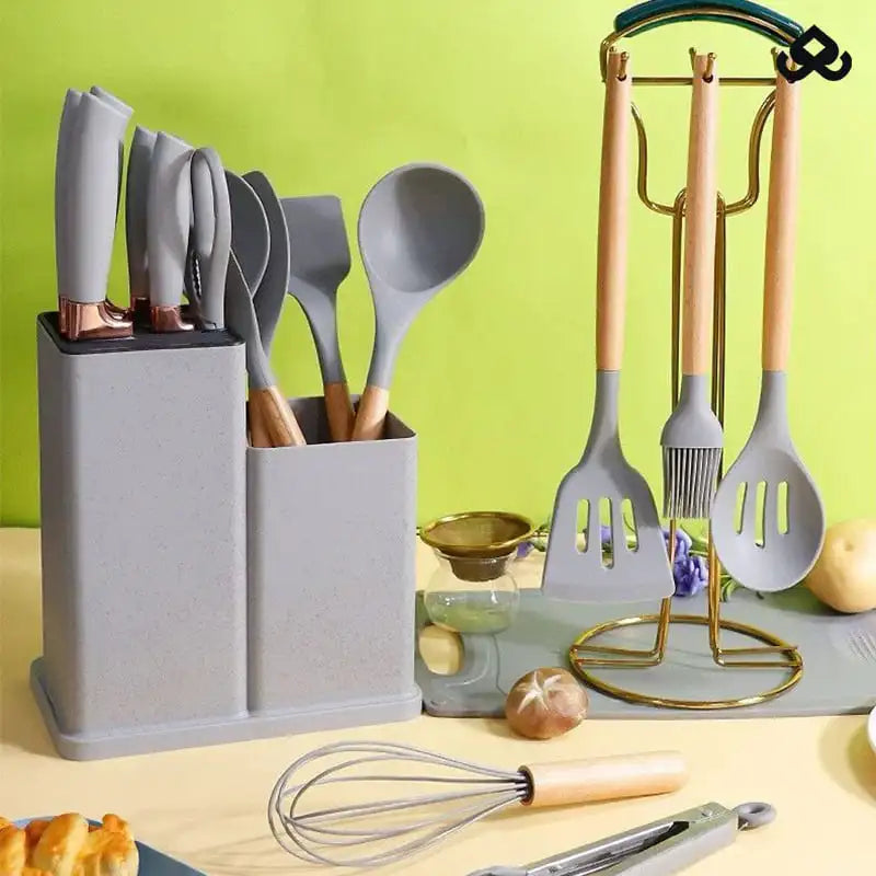 Kit de Utensílios de Luxo Completo para Cozinha com 19 Peças - DuCheff™