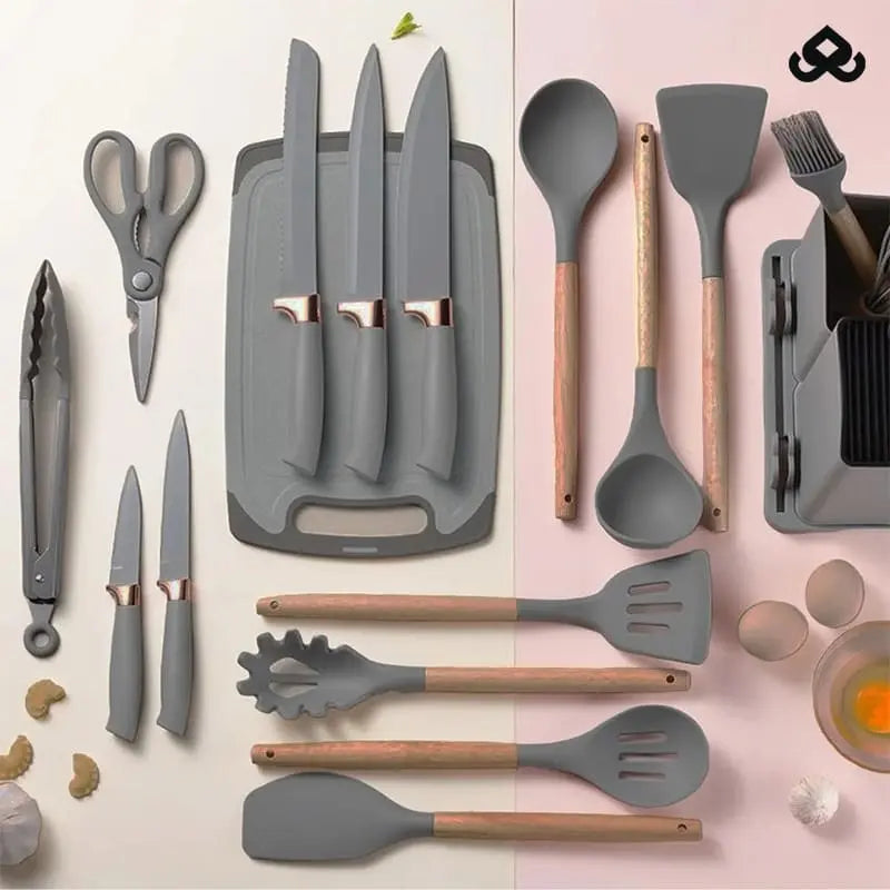 Kit de Utensílios de Luxo Completo para Cozinha com 19 Peças - DuCheff™