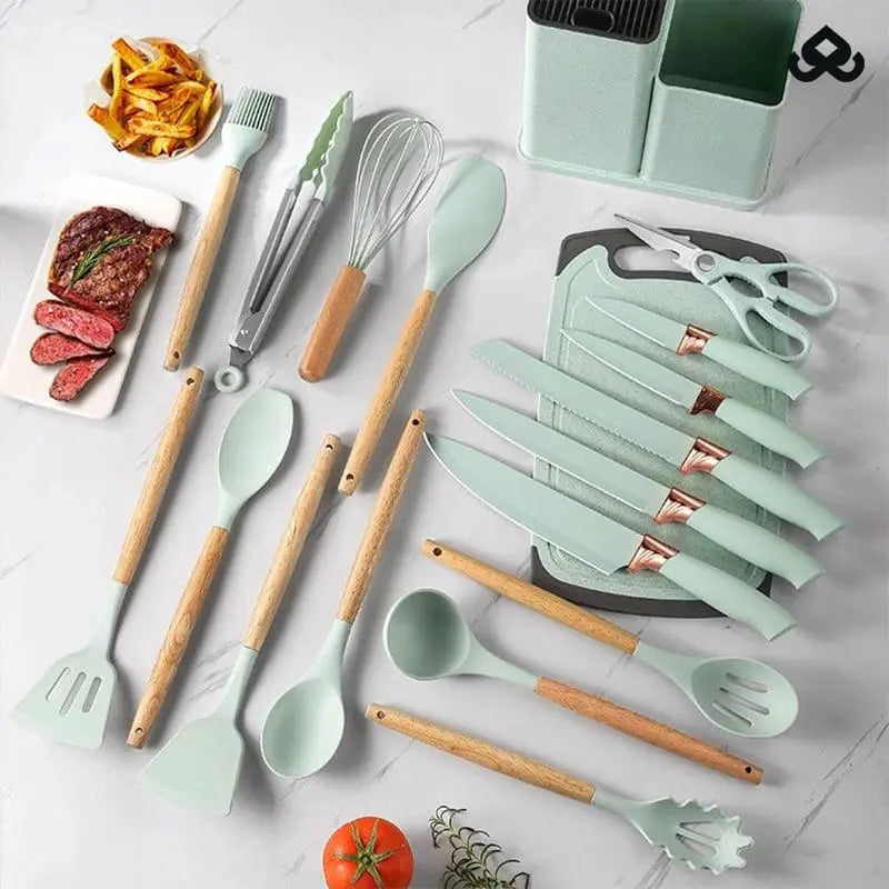 Kit de Utensílios de Luxo Completo para Cozinha com 19 Peças - DuCheff™