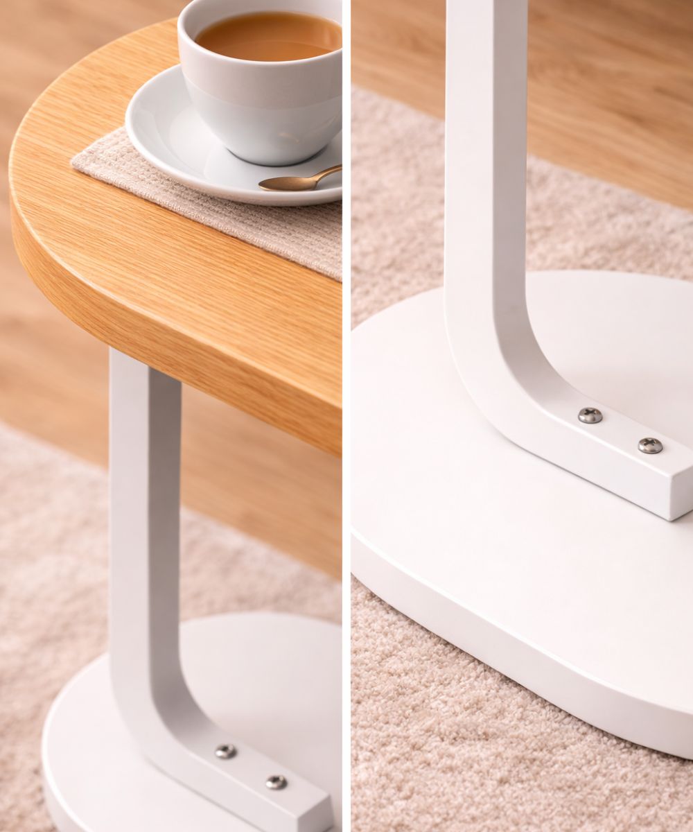 Mesa Lateral Lume 60cm em MDF Design Minimalista para Sofá