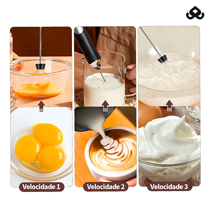 Mixer Batedor e Misturador Elétrico Portátil para Bebidas - CheffMix™