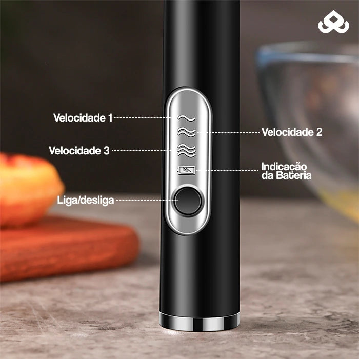 Mixer Batedor e Misturador Elétrico Portátil para Bebidas - CheffMix™