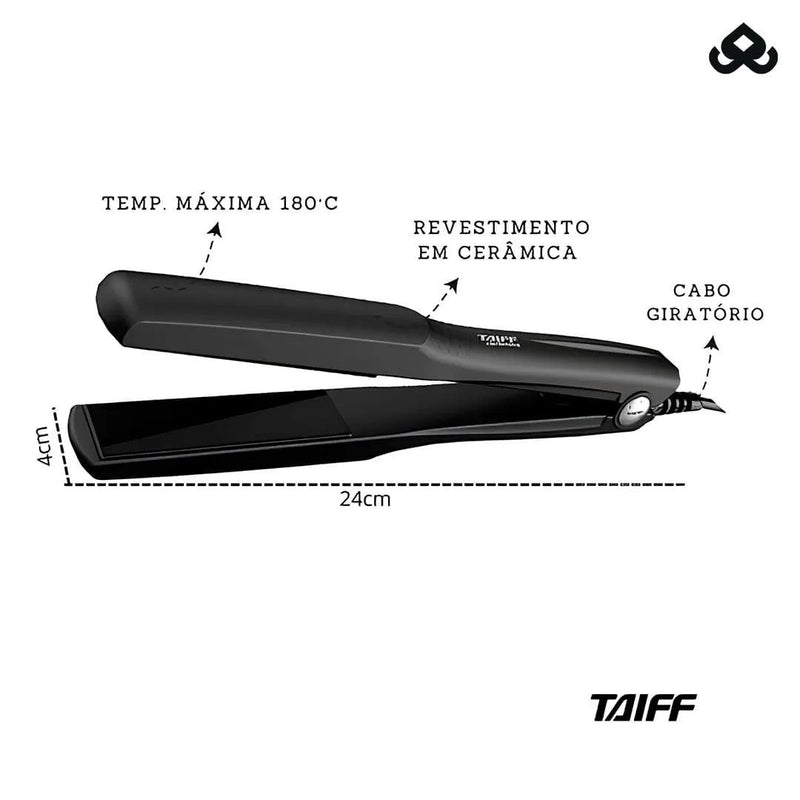 Secador de Cabelo Taiff 2000w + Prancha Taiff Cerâmica Bivolt