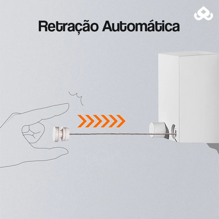 Varal Retrátil Invisível de Aço Inoxidável 4.2m - Varalux™