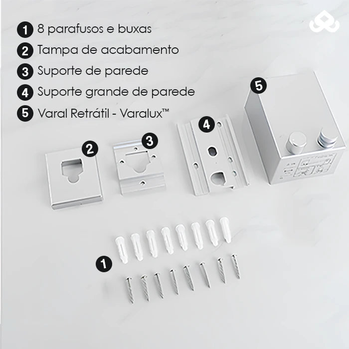Varal Retrátil Invisível de Aço Inoxidável 4.2m - Varalux™