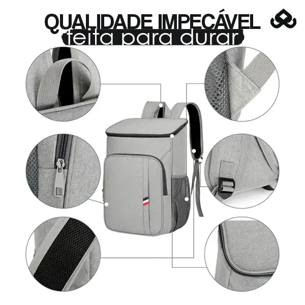 Mochila Cooler Térmica 23L Impermeável + Copo Térmico 500ML de Brinde - BagCooler™