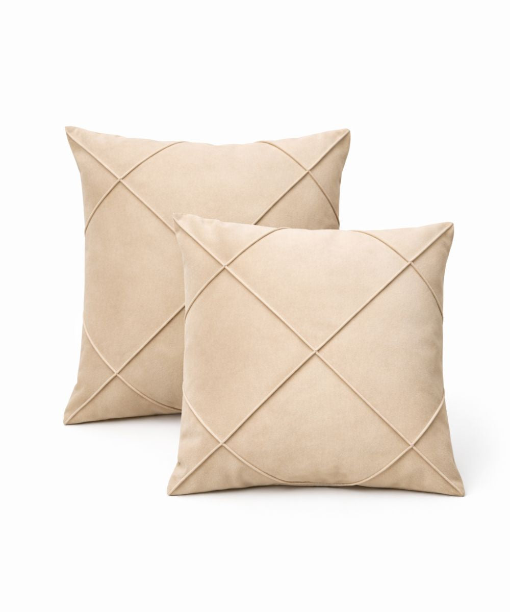 Kit 4 Capas de Almofada 45x45cm Aveludada Costura Geométrica