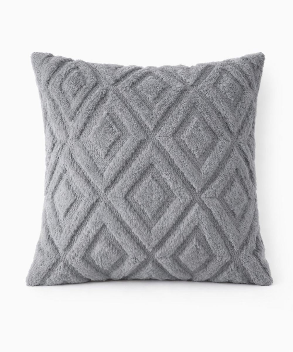 Capa de Almofada Boho Peluciada Geométrica 43x43cm