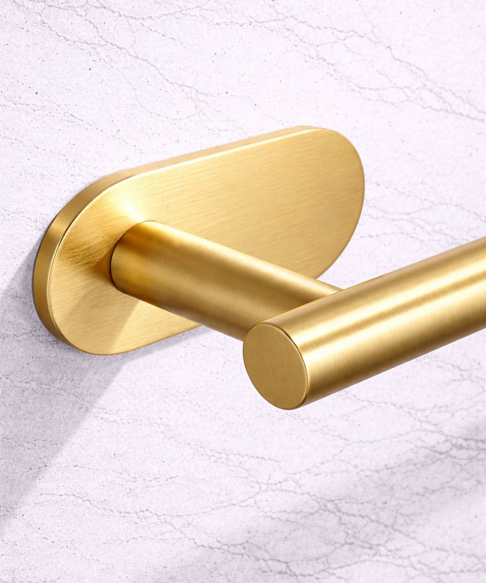 Kit de Acessórios Auryn Dourado para Banheiro com 4 Peças Premium