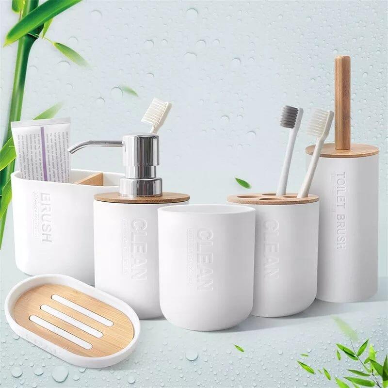 Kit para Banheiro em Bambu