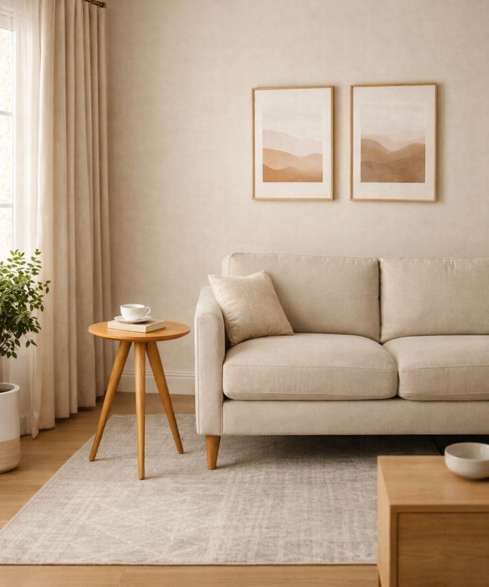 Mesa Lateral Sylv 68cm em Madeira MDF para Sofá