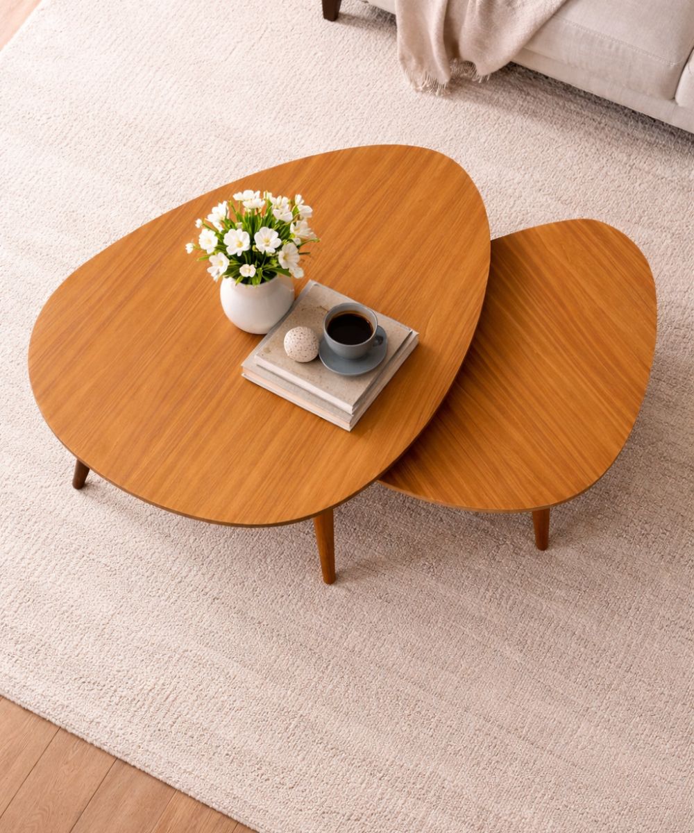 Mesa de Centro Otto em Madeira para Sala