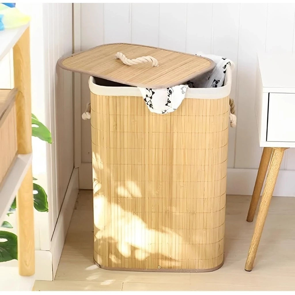 Cesto de Roupa Bambu Organizador