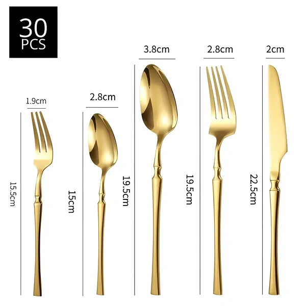 Jogo de Talheres Noble 30 Peças Design Europeu Aço Inox