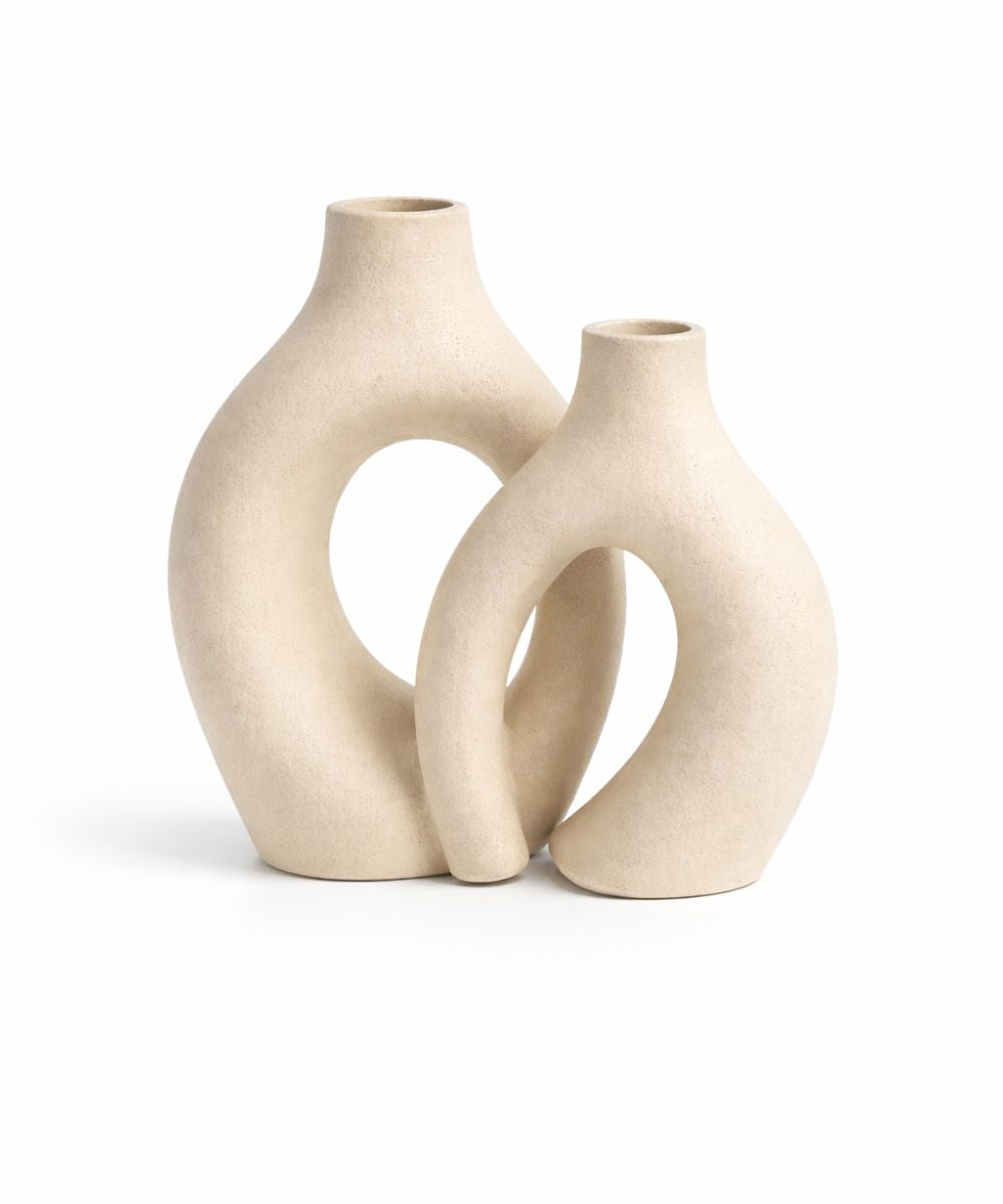 Vaso Decorativo de Cerâmica Design Escultural Europeu