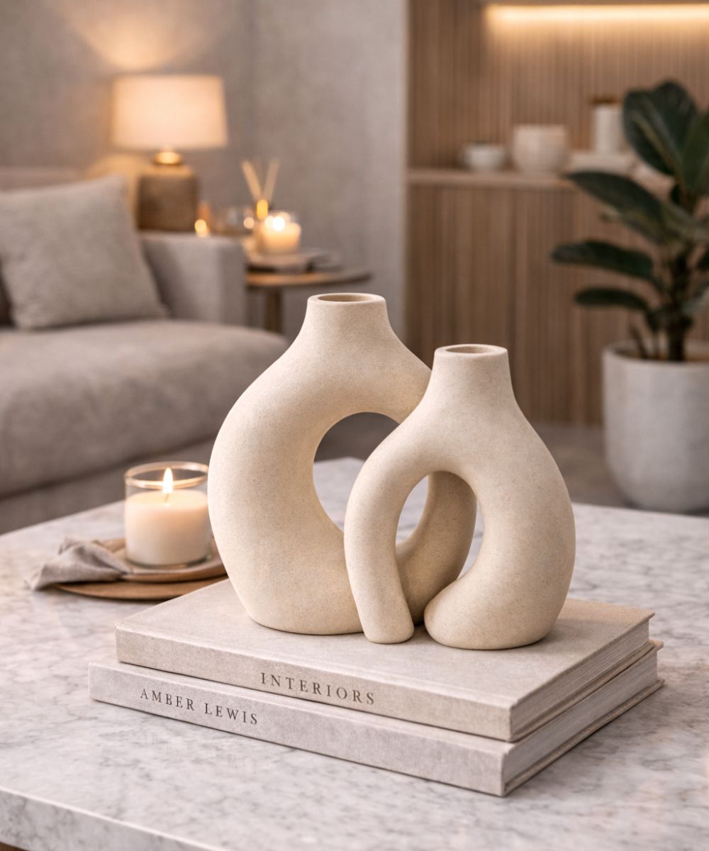 Vaso Decorativo de Cerâmica Design Escultural Europeu
