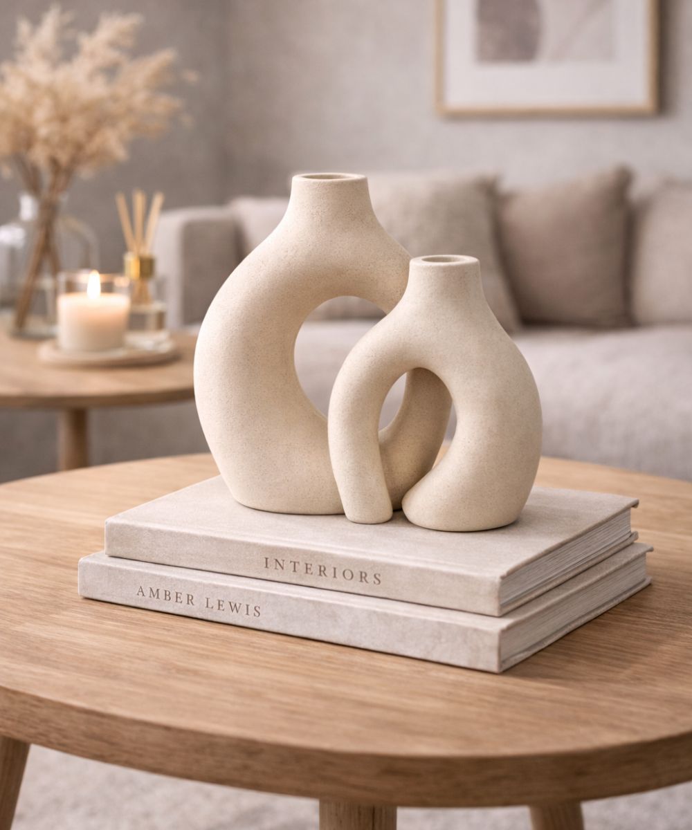 Vaso Decorativo de Cerâmica Design Escultural Europeu